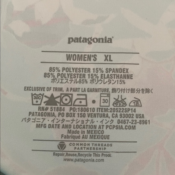 Patagonia Floral Magnolia Blue Multicolor Sleeveless Dress Size XL - Picture 2 of 8